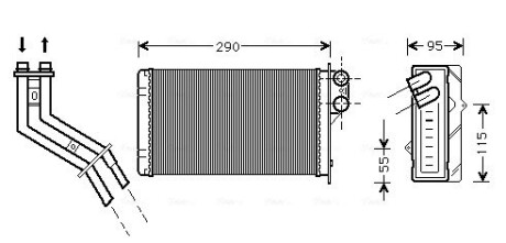 Радіатор обігрівача renault scenic i (96-) (ava) AVA QUALITY COOLING RT6227 (фото 1)