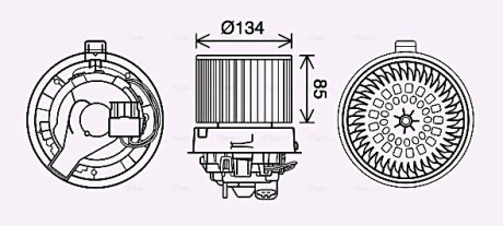 Вентилятор отопителя салона Renault Logan (12-), Sandero (12-) AVA AVA QUALITY COOLING RT8635