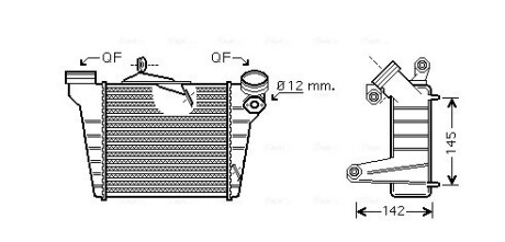 AVA SKODA Інтеркулер FABIA 1.9 00-, VW, SEAT AVA QUALITY COOLING STA4036