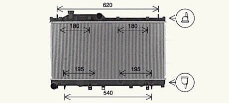 Радиатор системы охлаждения двигателя AVA QUALITY COOLING SU2116 (фото 1)