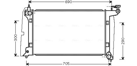 Радиатор охлаждения двигателя Toyota Avensis 03>08 1,6i 1,8i AVA AVA QUALITY COOLING TO2302