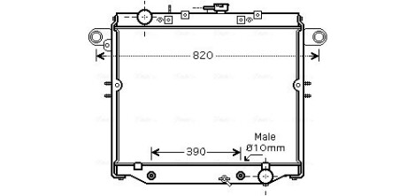 Радиатор охлаждения двигателя Toyota LC100 (98-08) 4,2d AT AVA AVA QUALITY COOLING TO2378