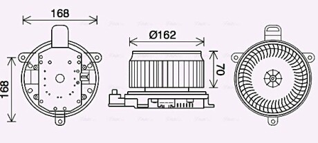 Вентилятор отопителя салона Toyota Land Cruiser 200 4.5TD, 4.6i, 4.7i (07-) (T AVA QUALITY COOLING TO8740