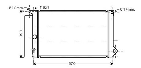 Радіатор охолодження двигуна AVA QUALITY COOLING TOA2397