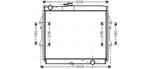 AVA TOYOTA Радіатор охолодження двиг. HILUX VI Пікап 2.5 D-4D 01- AVA QUALITY COOLING TOA2642 (фото 1)