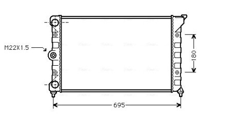 AVA VW Радіатор охолодження PASSAT B3/B4 1.8 88- AVA QUALITY COOLING VN2078