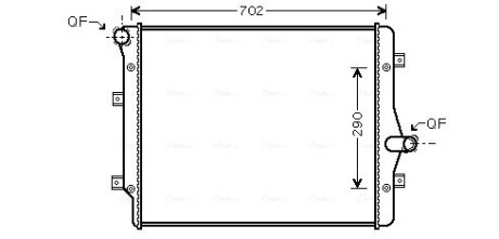 Радіатор охолодження двигуна golf5/touran/a3 dies 03- vw2208 (ava) AVA QUALITY COOLING VN2208