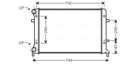 Радіатор, Система охолодження двигуна AVA QUALITY COOLING VN2228 (фото 1)