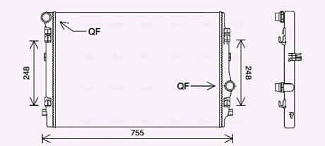 Радіатор системи охолодження двигуна AVA QUALITY COOLING VN2398 (фото 1)