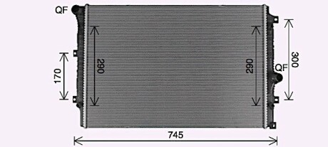 AVA VW Радіатор охолодження двиг. TIGUAN 1.4 15-, 2.0 10- AVA QUALITY COOLING VN2428