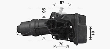 AVA VW Оливний радіатор (з корпусом) Audi A1/3/4/6, Golf V, Passat, Touran, Skoda Octavia II AVA QUALITY COOLING VN3329H