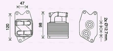 AVA VW Масляний радіатор Polo, Skoda Fabia II, Rapid, Roomster AVA QUALITY COOLING VN3405