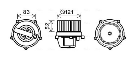 Вентилятор отопителя салона VW T4 AC+ front+rear AVA QUALITY COOLING VN8345