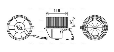 Вентилятор отопителя салона VW T4 AC- LHD 07/94>04/02 AVA QUALITY COOLING VN8351