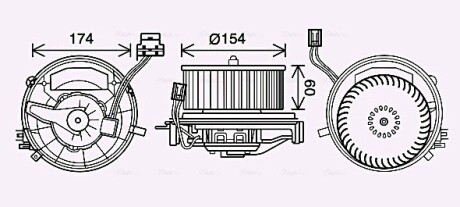 Вентилятор отопителя салона VW Golf VII (13-) 1.4TSi 1.2TSi 2.0TDi 1.6TDi 1.6i (AVA QUALITY COOLING VN8399