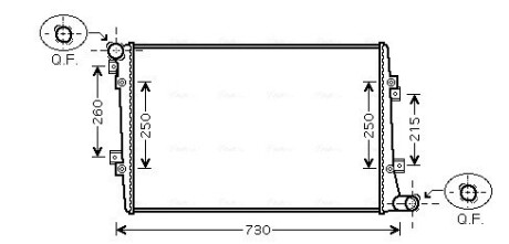 Радиатор охлаждения audi; skoda; vw vwa2255 (ava) AVA QUALITY COOLING VNA2255