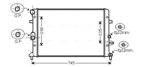 Радіатор системи охолодження двигуна AVA QUALITY COOLING VNA2289