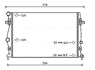 AVA VW Радіатор охолодження двиг. GOLF VII 1.0, 1.2 12-, GOLF SPORTSVAN VII 14-, SKODA, AUDI, SEAT AVA QUALITY COOLING VNA2343