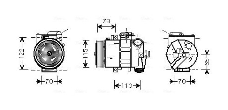 Компресор кондиціонера VAG (AVA) AVA QUALITY COOLING VNAK240