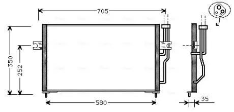 AVA MITSUBISHI Радіатор кондиціонера (конденсатор) Carisma, Space Star 00-, Volvo S40/V40 AVA QUALITY COOLING VO5086