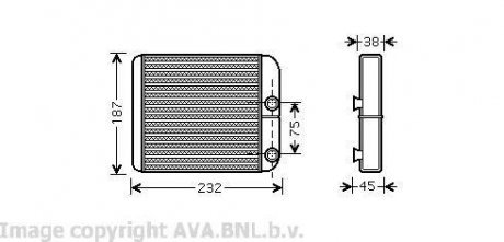 Теплообмінник, Система опалення салону AVA QUALITY COOLING VO6129 (фото 1)