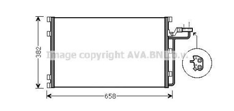 AVA VOLVO Радіатор кондиціонера C30 06-, C70 II 06-, S40 II 04-, V50 04- AVA QUALITY COOLING VOA5150