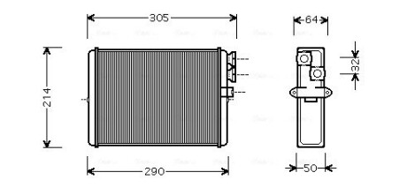 Радіатор обігрівача heater s60/xc70/v70/s80 (ava) AVA QUALITY COOLING VOA6110