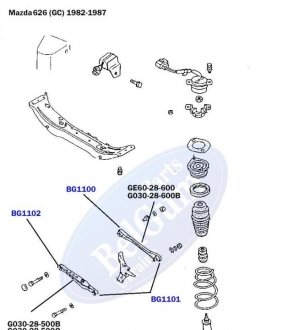 Сайлентблок рычага (заднего/внутри) Mazda 323/626 BELGUM PARTS BG1102 (фото 1)