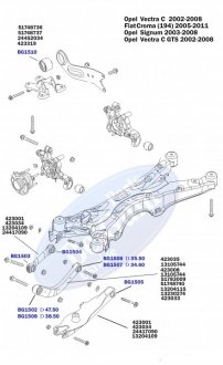 Сайлентблок рычага (заднего) Opel Vectra C 02- (поперечного) BELGUM PARTS BG1505