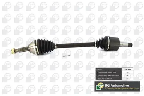 Полуось Transit 2.0/2.4 00-14 Л. BGA DS2326L