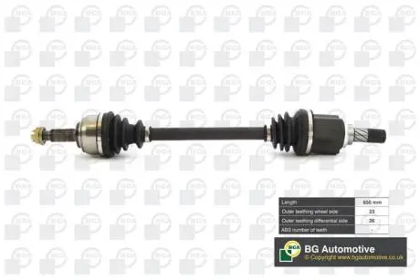 Полуось nissan micra/note 1.2-1.6 02-14 (23/26) 650mm л. BGA DS6310L