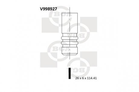 Клапан выпускной (26x6x114,4) opel astra h 1.6d/1. BGA V998927 (фото 1)