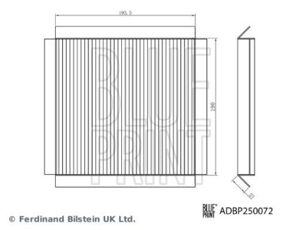 MG Фільтр салонний MG 3 1.5 16- BLUE PRINT ADBP250072