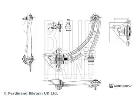 Важіль підвіски (передній) (L) Honda Insight/Jazz III 08- BLUE PRINT ADBP860197