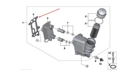 Оригінальне прокладання масляного теплообмінника BMW 11427802114