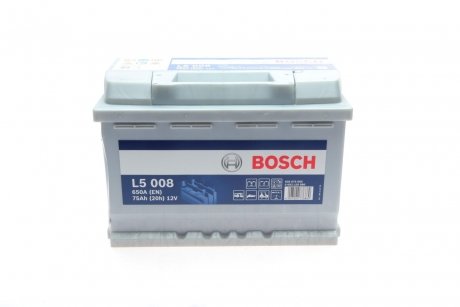 Аккумуляторная батарея 75а BOSCH 0 092 L50 080