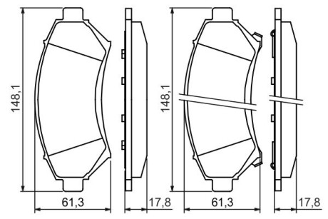 Гальмівні колодки перед. дискові Opel Sintra 2.2-3.0 -99 BOSCH 0986424466 (фото 1)