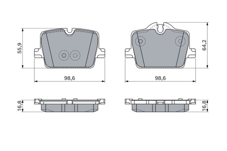 Колодки гальмівні (задні) BMW 3 (G20/G21/G80/G81)/Z4 (G29) 18-/4 (G22/G82)/i4 20-/Toyota Supra 19- BOSCH 0 986 460 056