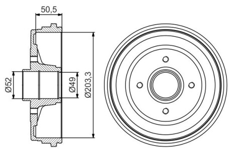 Барабан гальмівний (задній) Renault Clio III 05-14/Modus 04- (203.3x76) BOSCH 0 986 477 205 (фото 1)