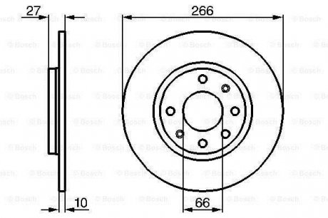Citroen диск тормозной bx 81-, peugeot 405 87- BOSCH 0986478090 (фото 1)