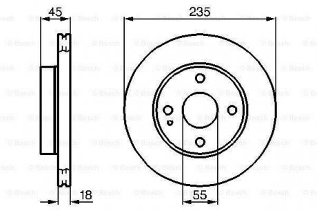 Тормозной диск mazda 121/121/metro/323/mx-5 \'\'f BOSCH 0986478241 (фото 1)