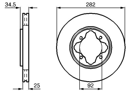 Гальмівний диск honda accord \'\'f \'\'2,0-2,2 \'\'93-98 BOSCH 0986478634