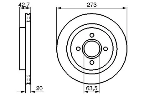 VW Диск тормозной передний Bora 10/00-, A3 04/99-, Octavia 08/00- BOSCH 0986478816