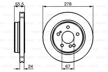 Db Тормозной диск задний w124/203/210 3.6/4.2 BOSCH 0986479133