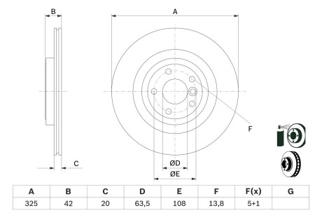 Тормозной диск BOSCH 0986479E61