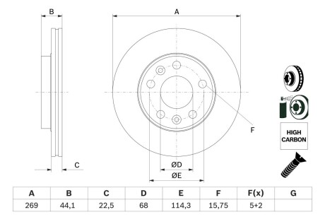 Тормозной диск BOSCH 0986479F65