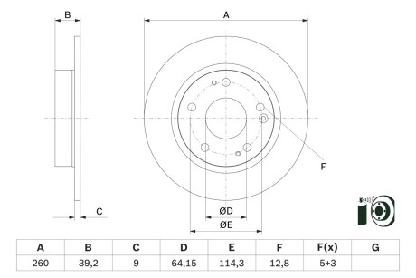 Тормозной диск BOSCH 0986479G17 (фото 1)