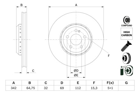 Тормозной диск BOSCH 0986479G35