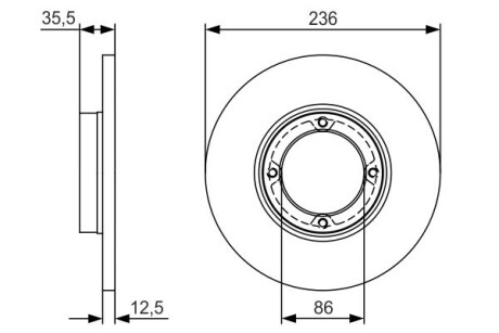 Тормозной диск daewoo matiz \'\'f \'\'0,8-1,0 \'\'98-10 pr2 BOSCH 0986479R81 (фото 1)