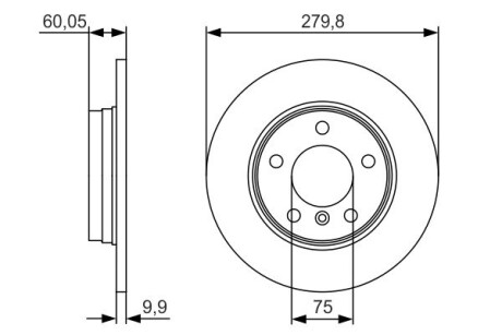 Тормозной диск BMW E36/E46 316/328 \'\'R PR2 BOSCH 0986479S34 (фото 1)